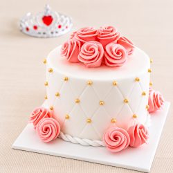 Coral Rose Celebration Cake