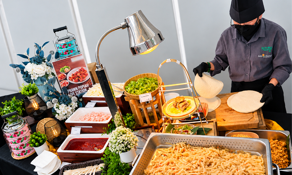 Live prawn ropiah buffet station
