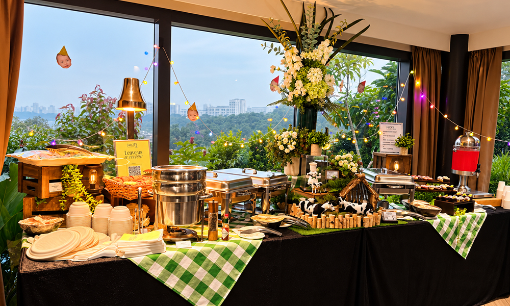 Rustic garden buffet celebration