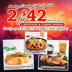 Mon & Tue Nights Specials - 2 FOR $42 LSM