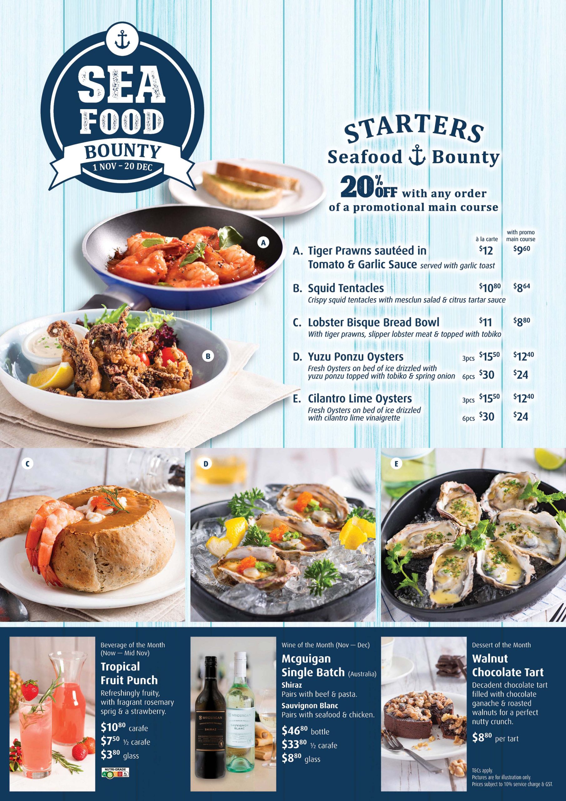 Seafood Bounty Menu